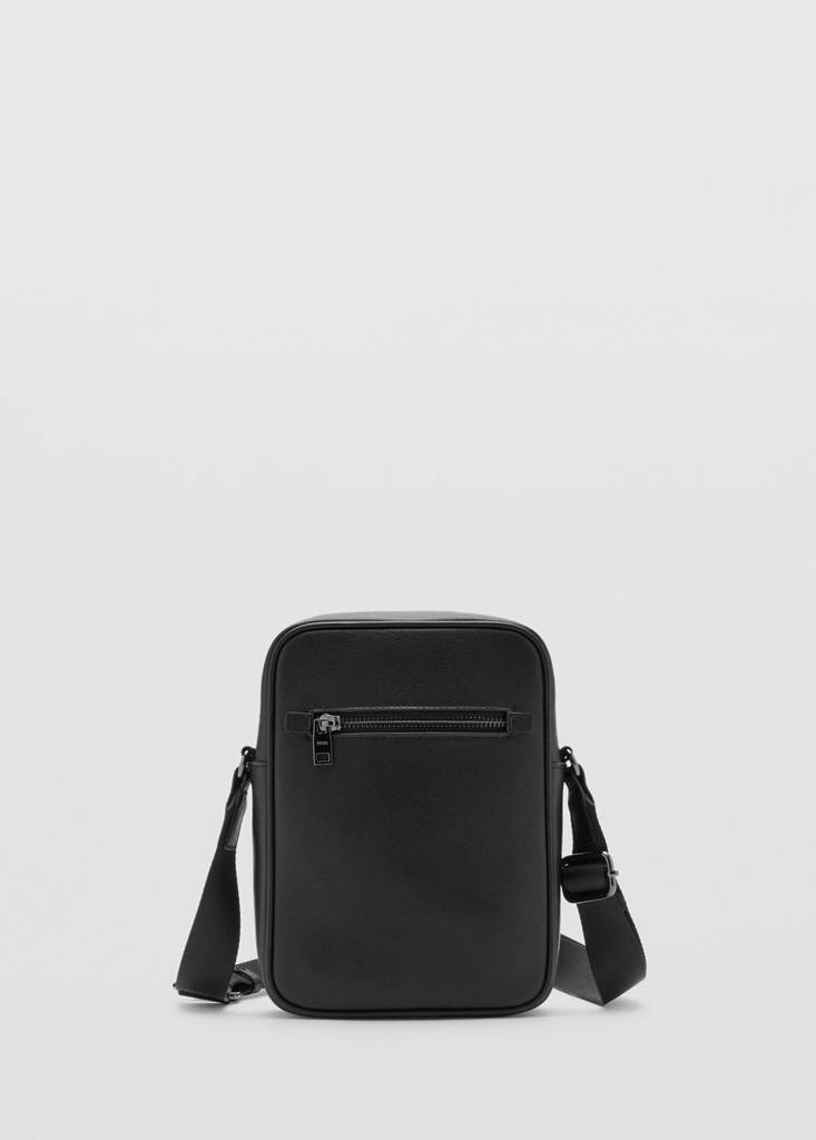 Zipper leather bag — Black