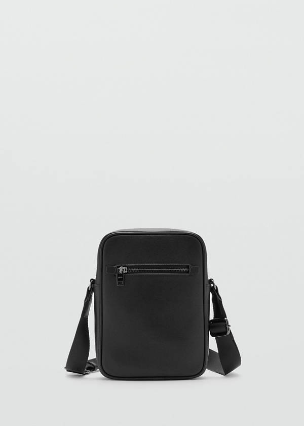 Zipper leather bag — Black