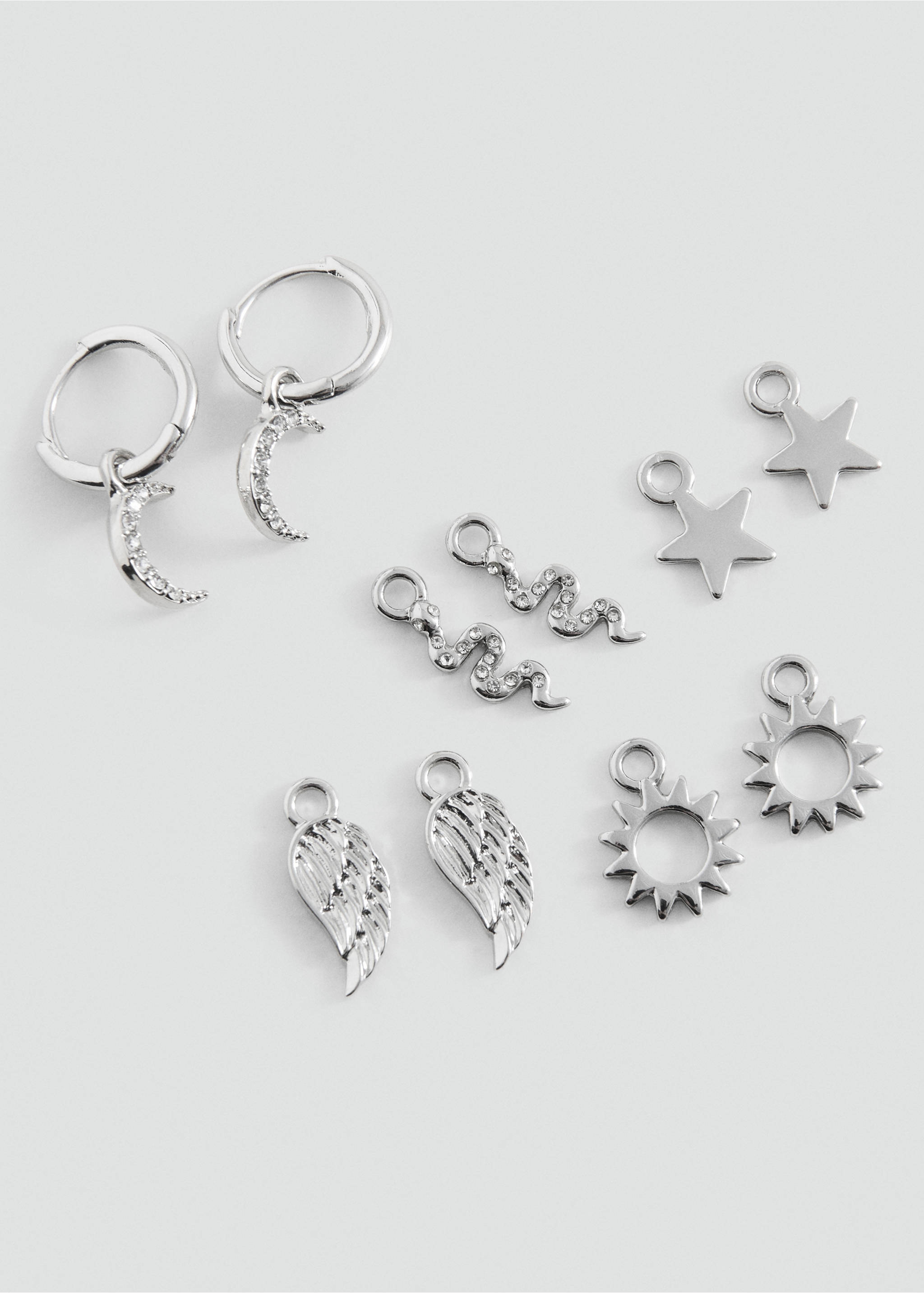 Multi-charm earrings - رؤية وسط, فضي. Ref: 37021356-00.