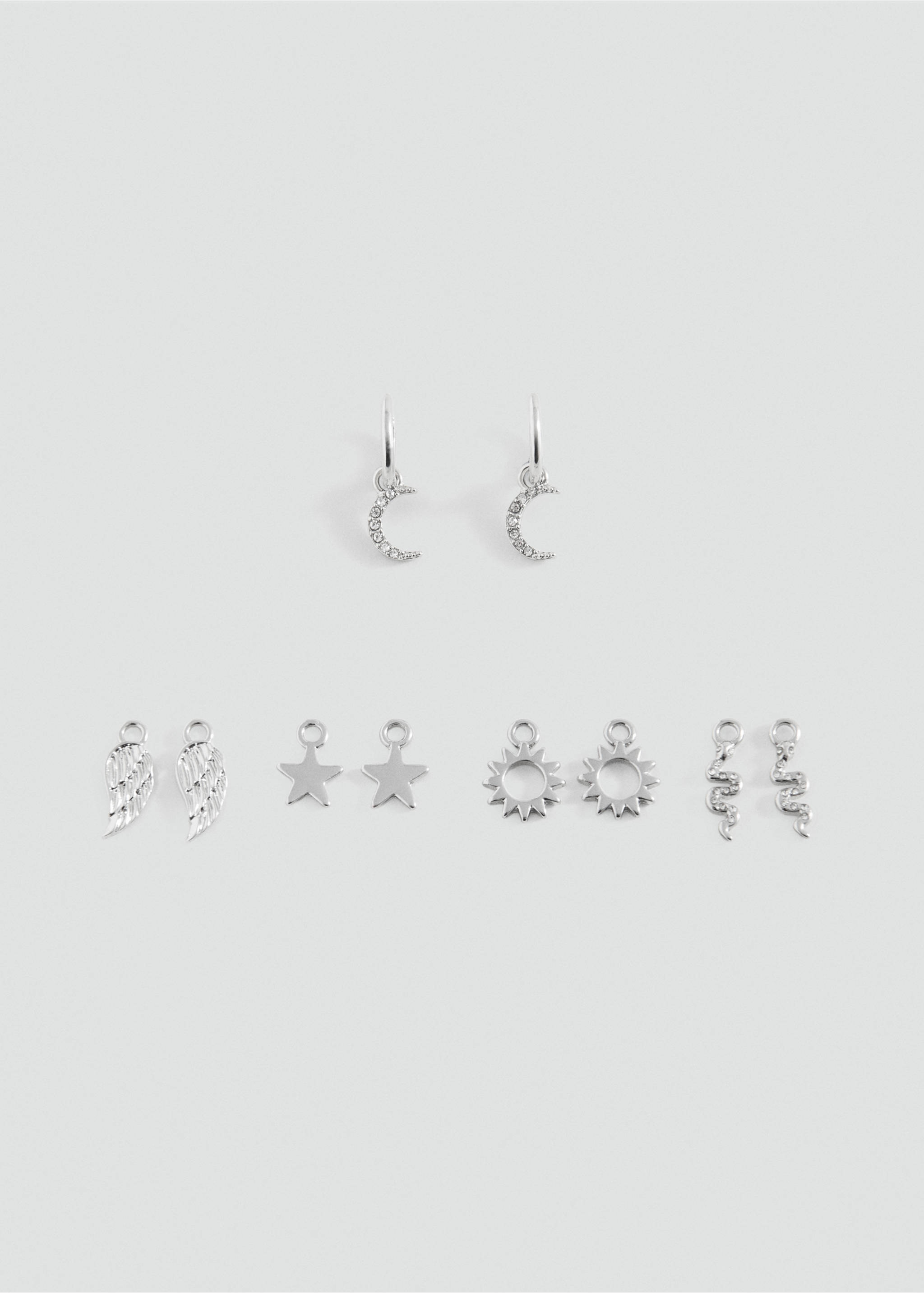Multi-charms earrings - Article without model, Silver. Ref: 37021356-00.