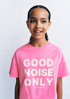 Printed text T-shirt — Neon Pink 1