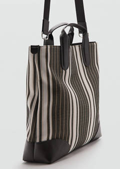Striped tote bag — Brown 2