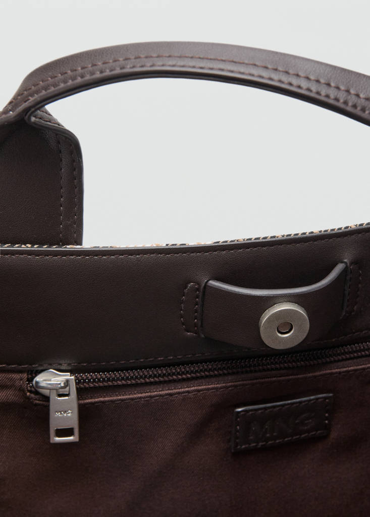 Striped tote bag — Brown