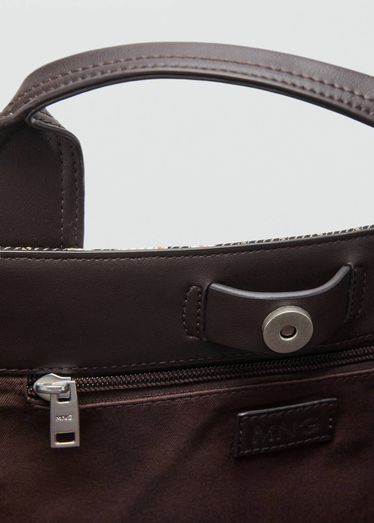 Striped tote bag — Brown