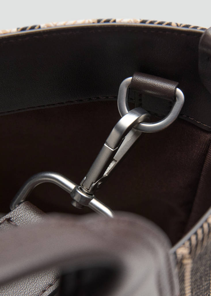 Striped tote bag — Brown