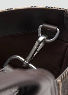 Striped tote bag — Brown 4