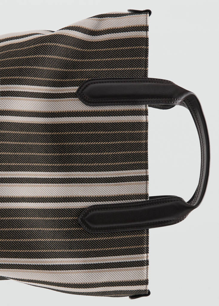 Striped tote bag — Brown