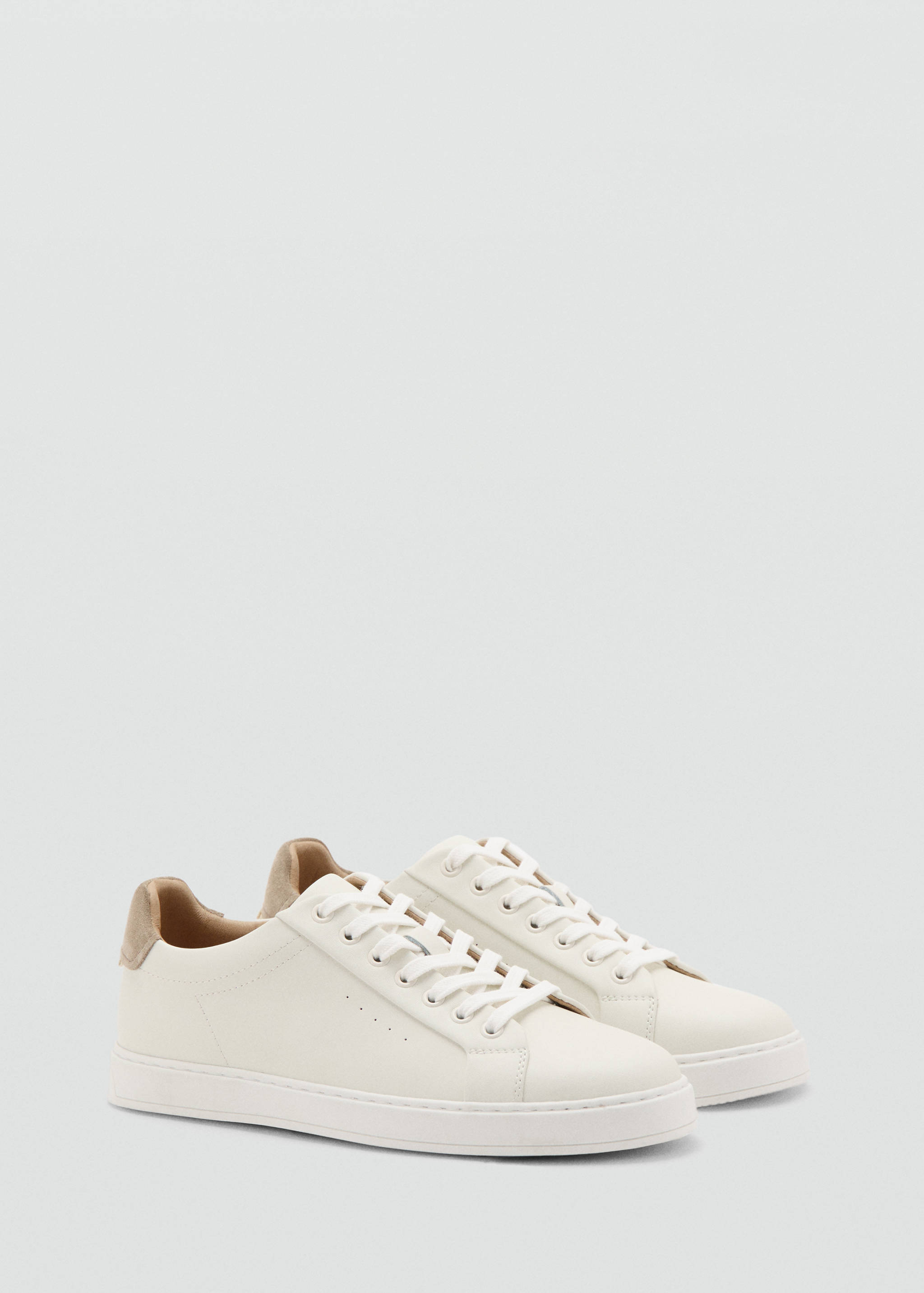 Contrasting panel leather sneakers - Medium plane