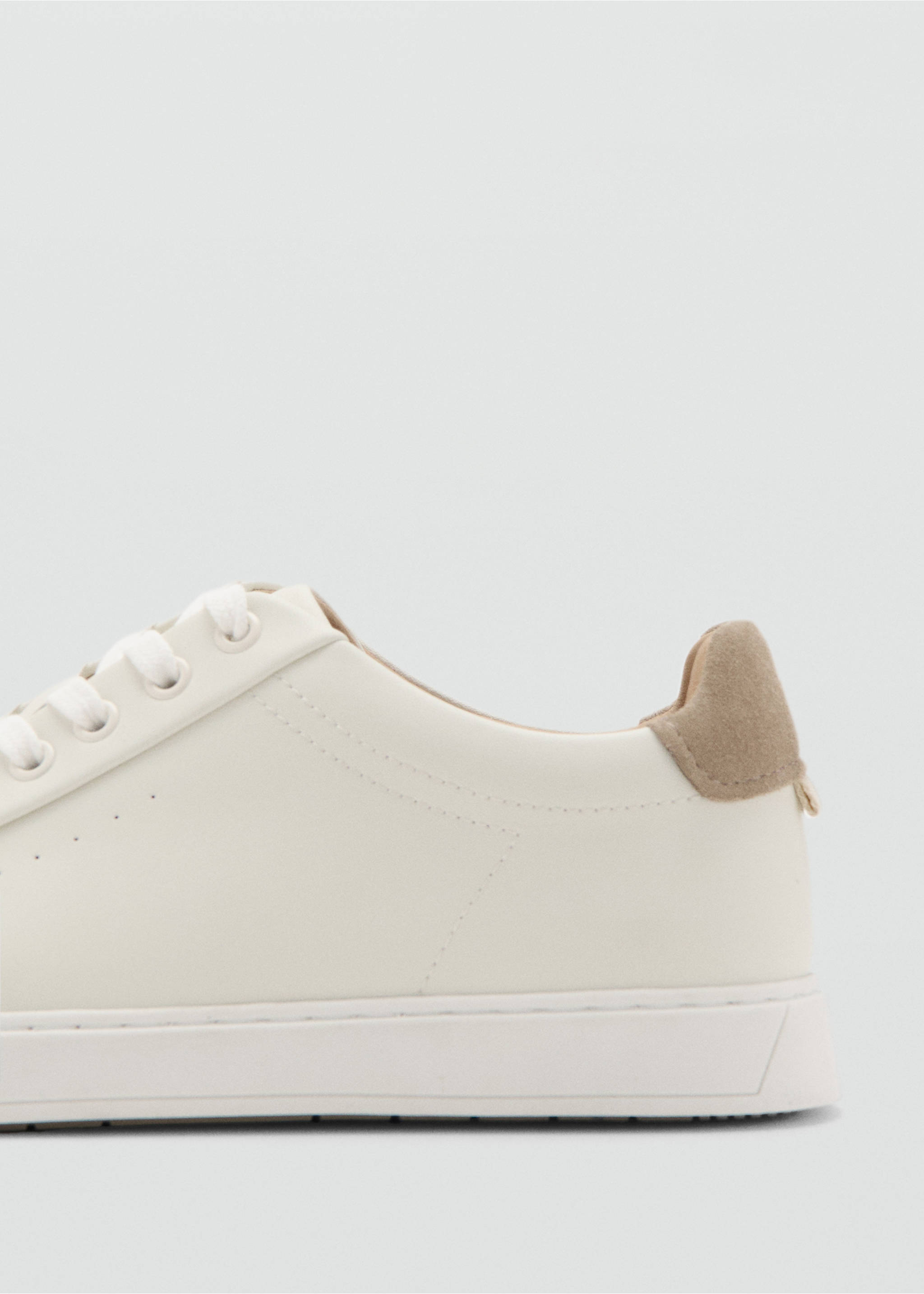 Contrasting panel leather sneakers - Details of the article 1, White. Ref: 37021359-00.