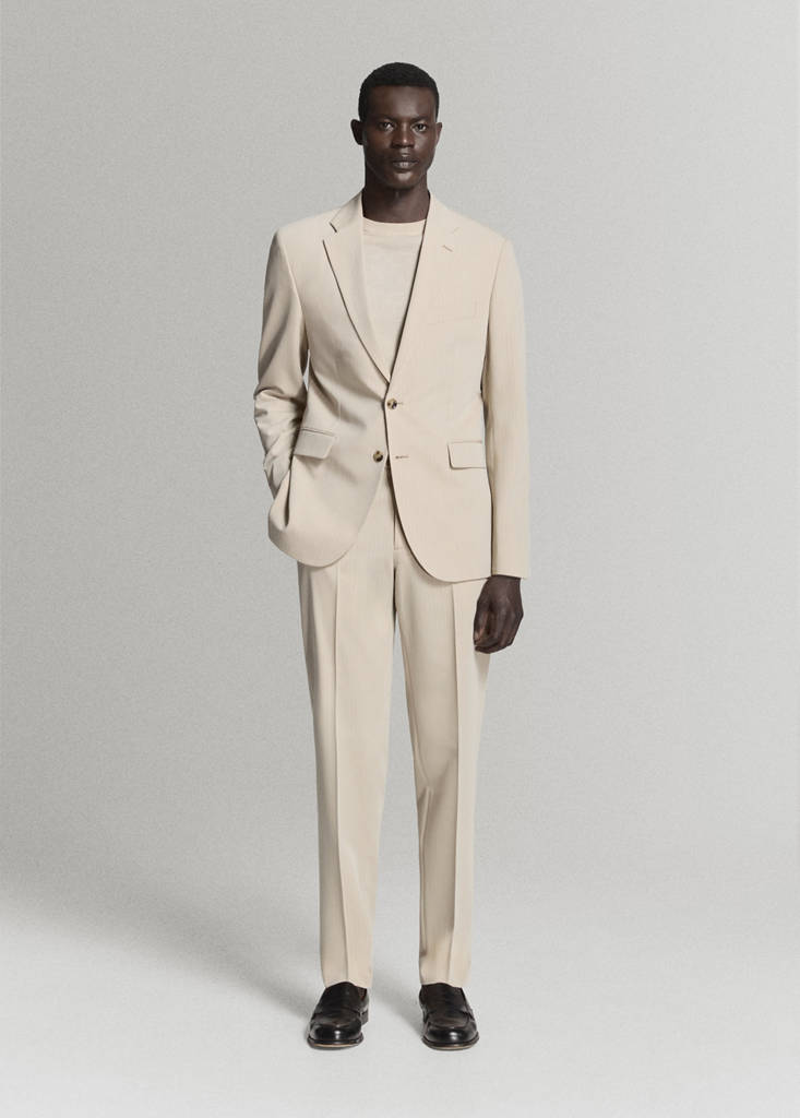 Milan slim-fit suit trousers — Beige
