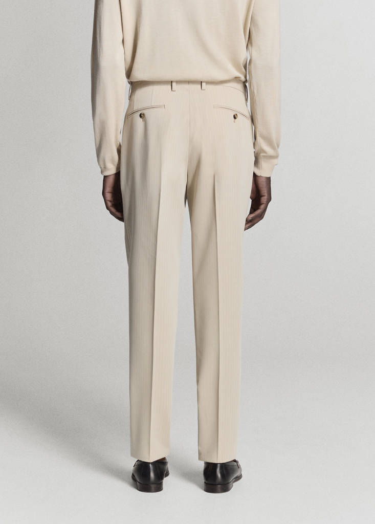 Milan slim-fit suit trousers — Beige