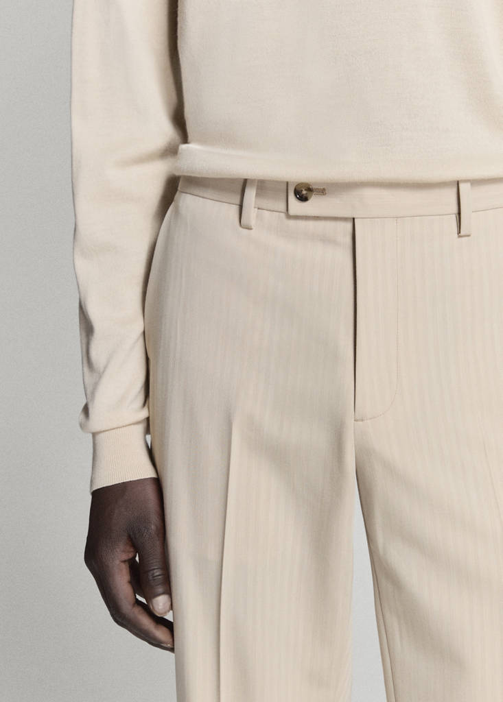 Milan slim-fit suit trousers — Beige