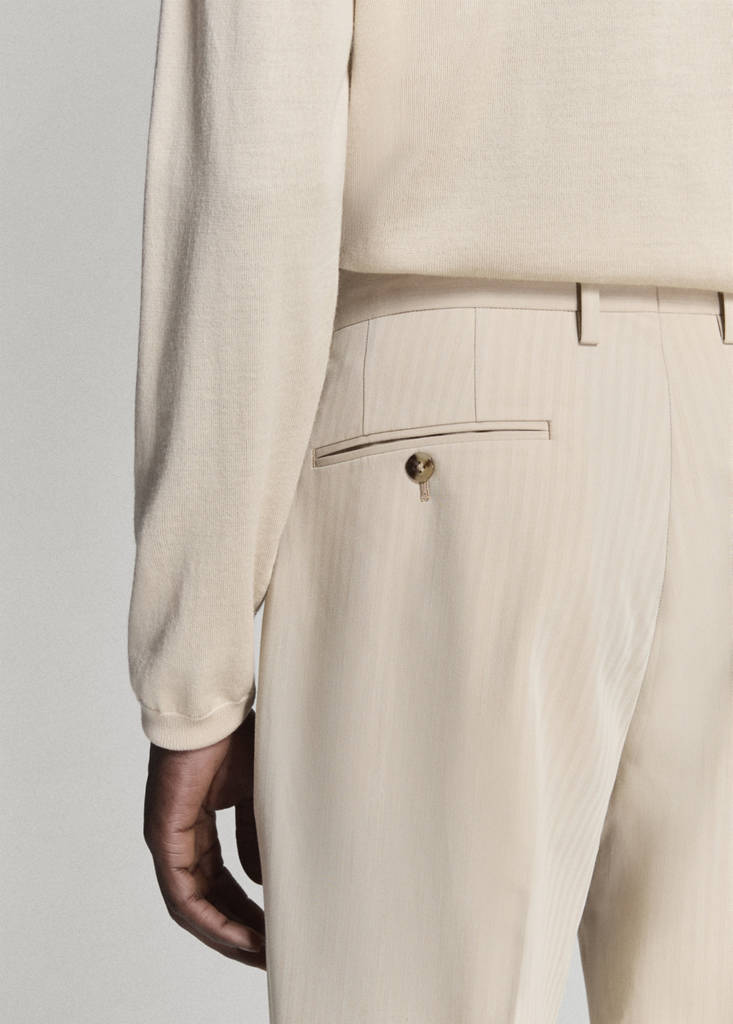 Milan slim-fit suit trousers — Beige
