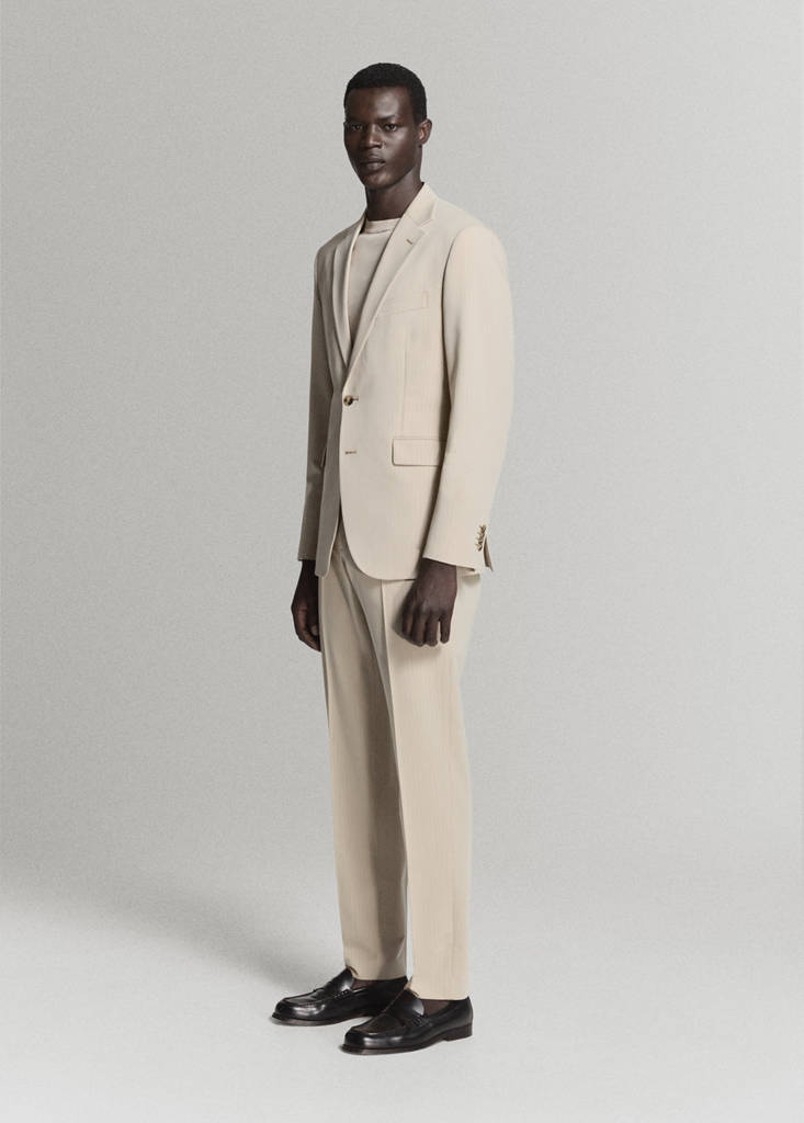 Milan slim-fit suit trousers — Beige
