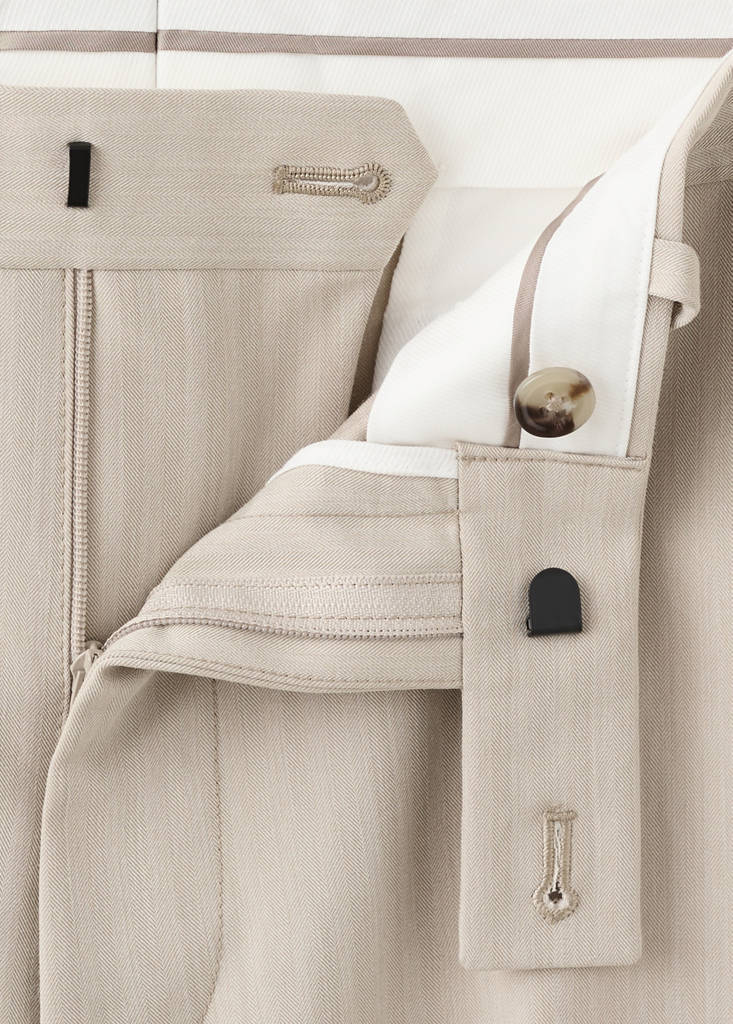 Milan slim-fit suit trousers — Beige