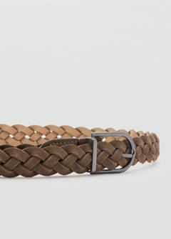 Braided leather belt — Medium Brown 2