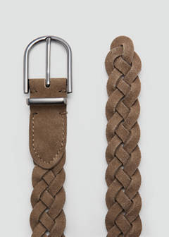Braided leather belt — Medium Brown 3