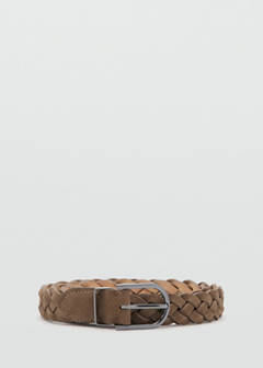 Braided leather belt — Medium Brown 1