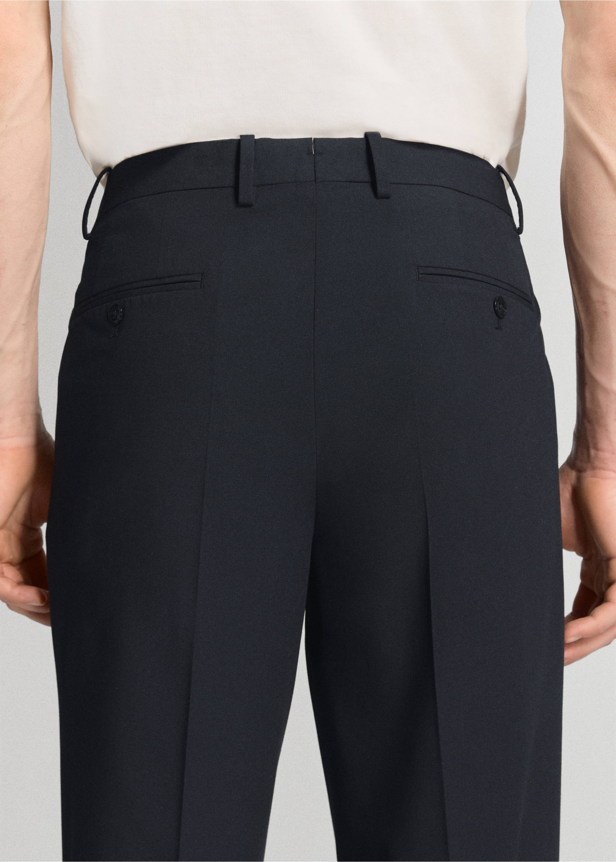Pantalon de costume London regular-fit - Détail de l'article 4, Bleu marine. Ref: 37021363-01.