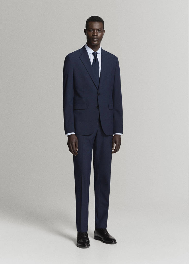 Milan slim-fit suit trousers — Dark Navy
