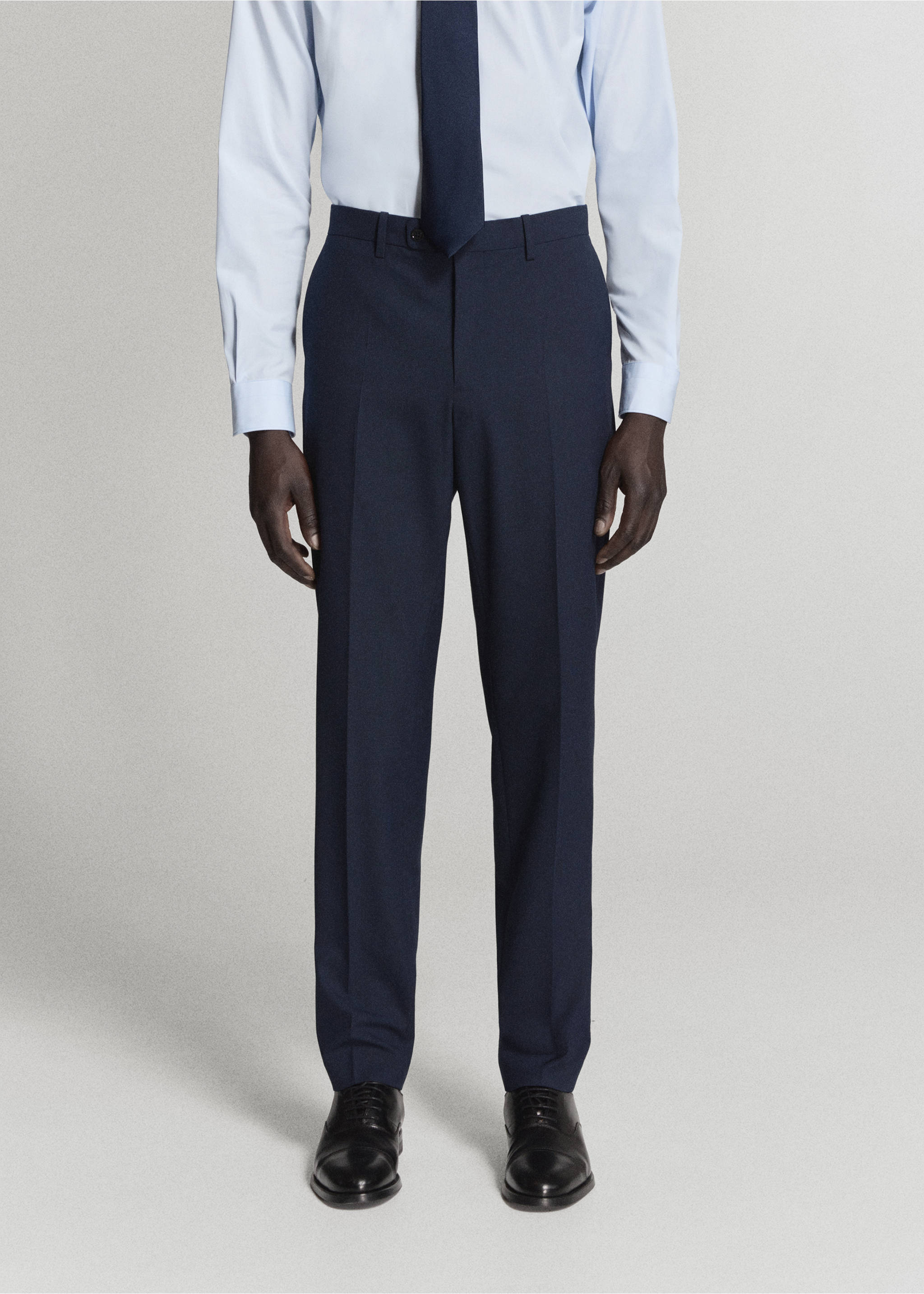 Trousers milan - Medium plane, Dark Navy. Ref: 37021364-00.