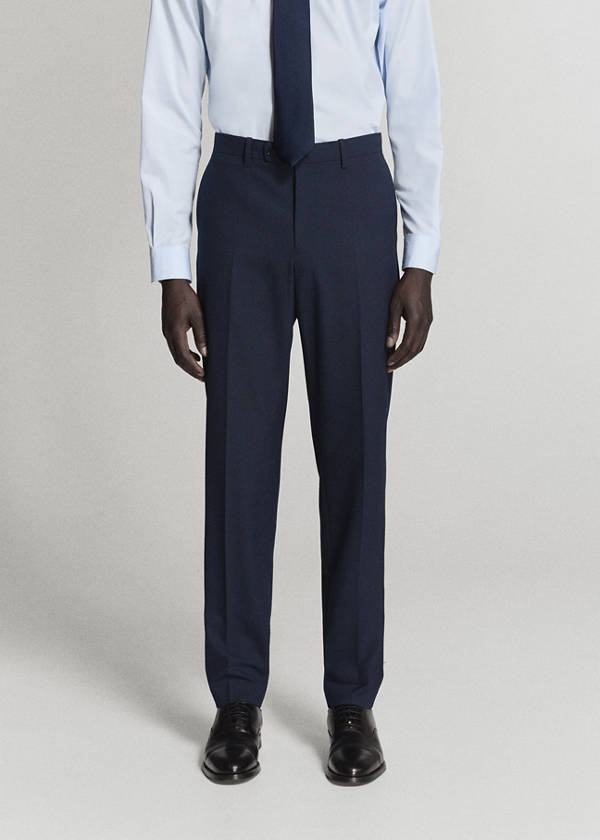 Milan slim fit suit trousers — Dark Navy