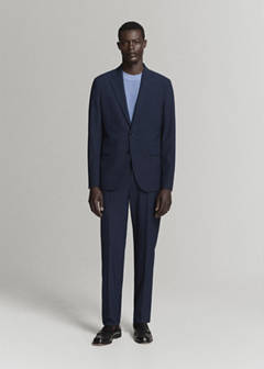 Milan slim fit suit trousers — Dark Navy 11