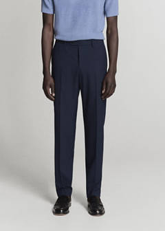 Milan slim fit suit trousers — Dark Navy 10
