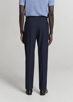 Milan slim fit suit trousers — Dark Navy 12