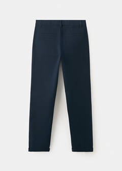 Chino trousers with turn-up hem — Navy 5