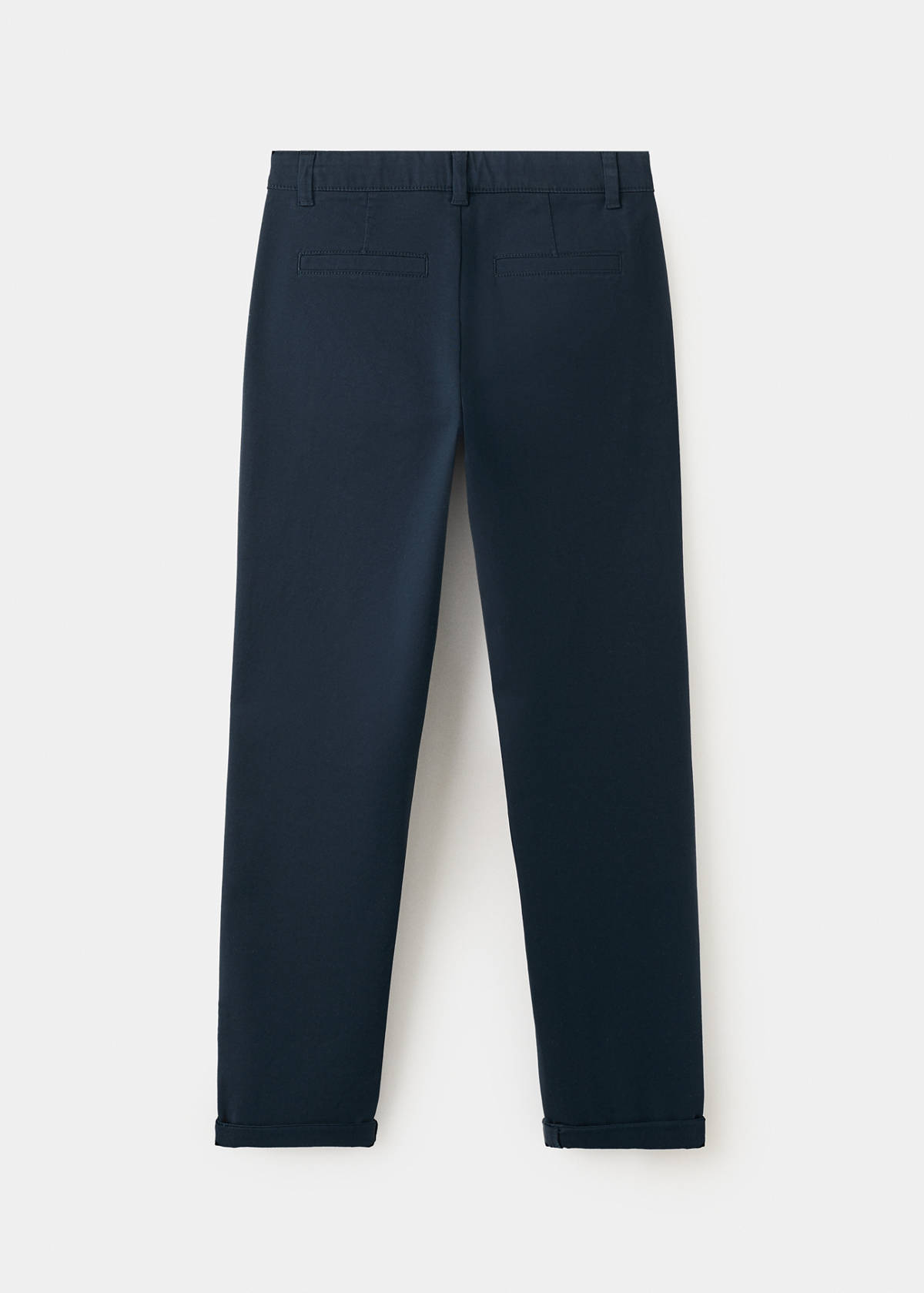 Chino trousers with turn-up hem — Navy