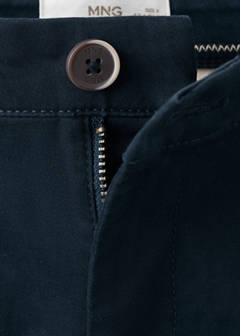 Chino trousers with turn-up hem — Navy 4