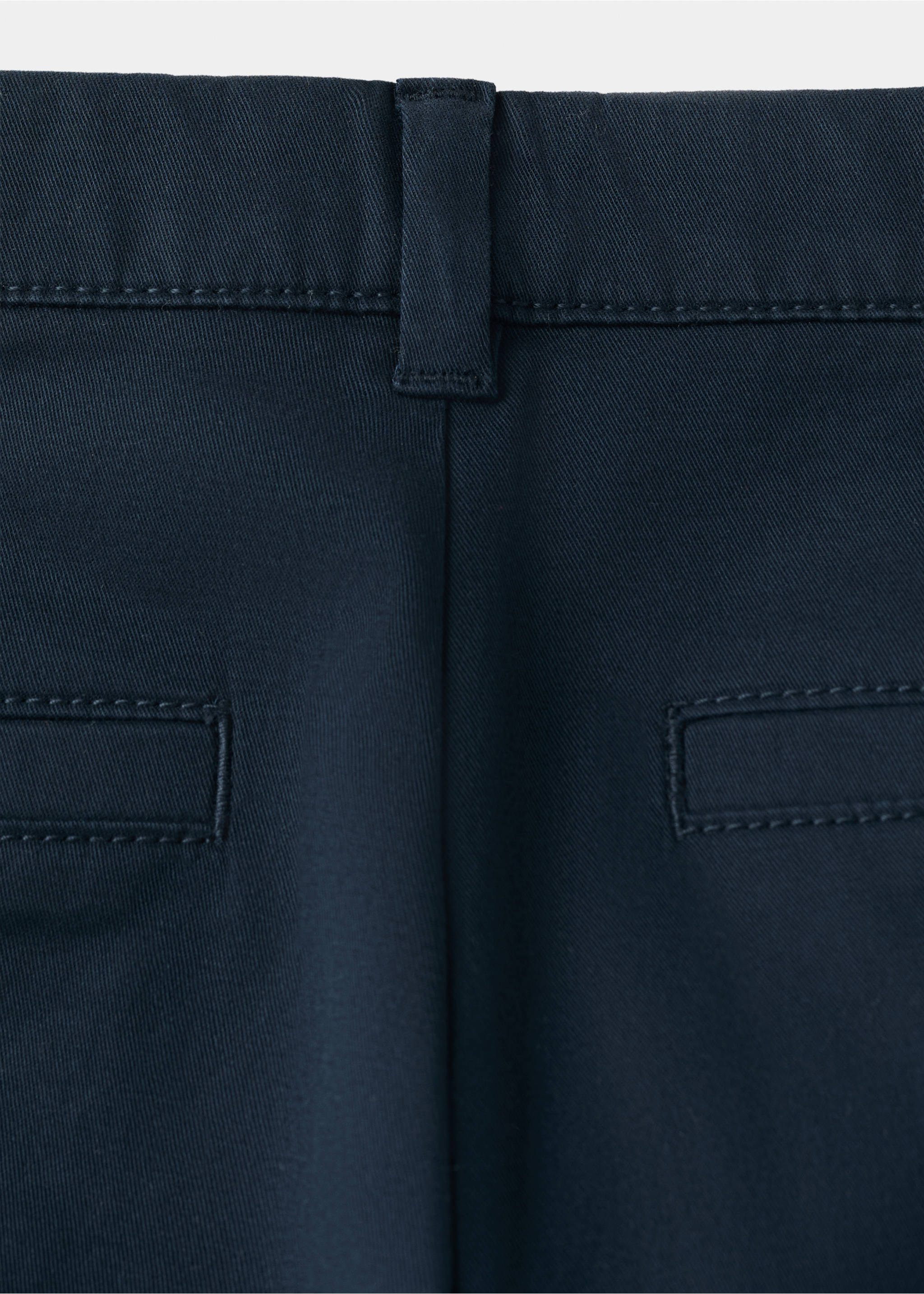 Chino trousers with turn-up hem - Details of the article 0, Navy. Ref: 37021365-00.