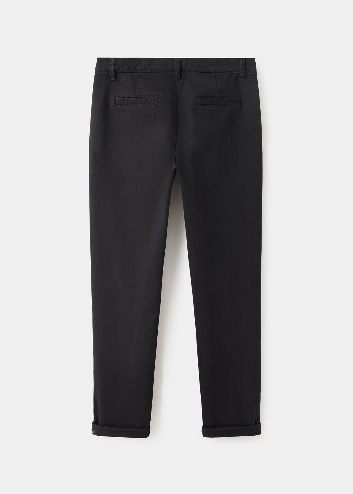 Chino trousers with turn-up hem — Black
