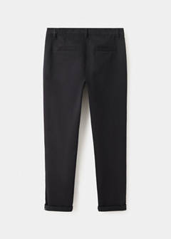 Chino trousers with turn-up hem — Black 3