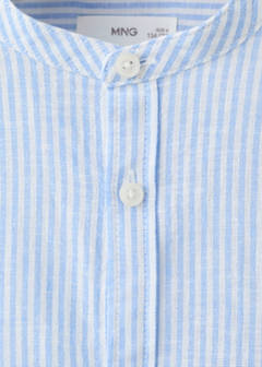 Striped linen-blend shirt — Blue 2
