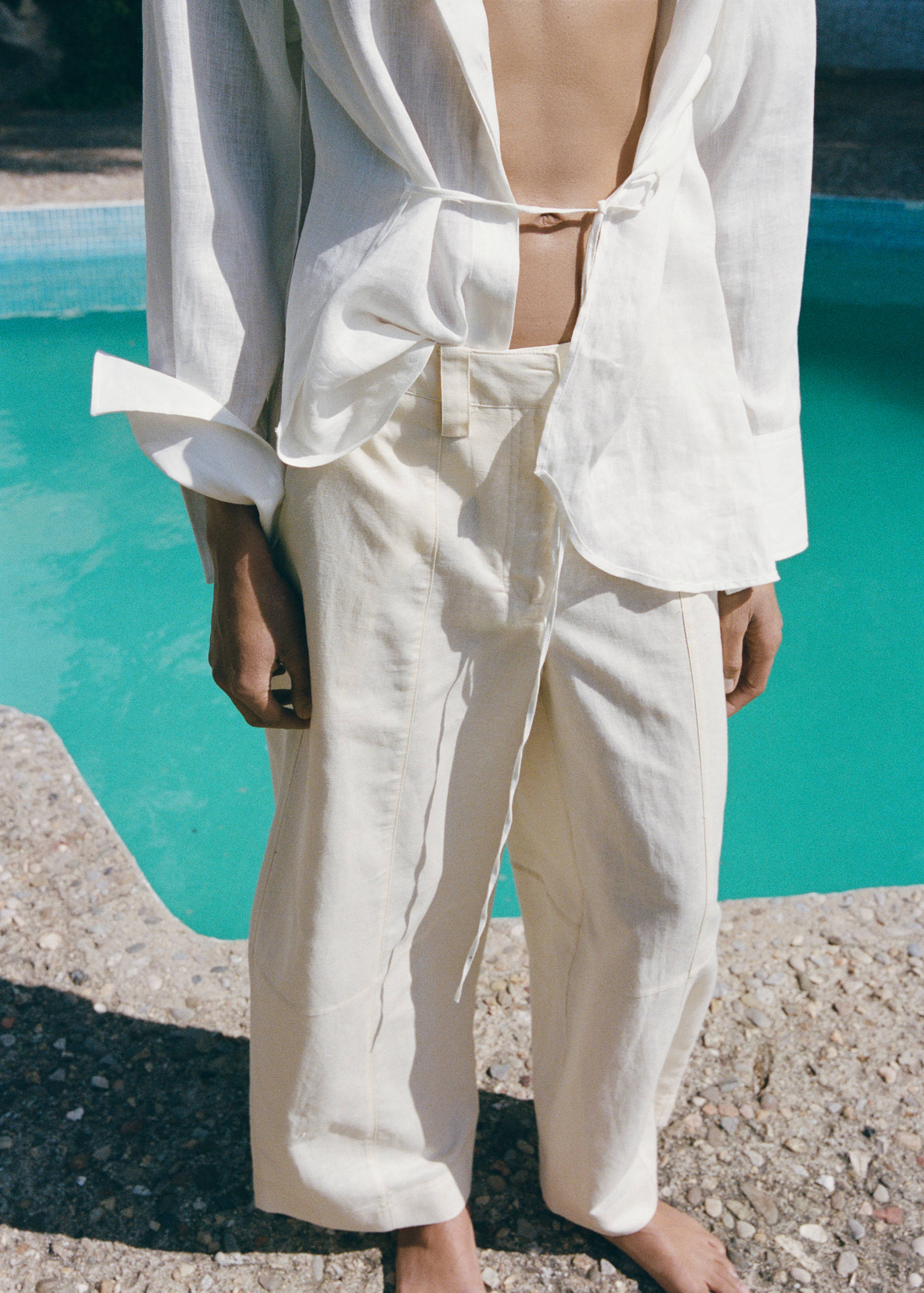 Linen balloon trousers - Medium plane