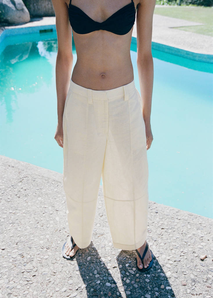 Linen balloon trousers — Ecru
