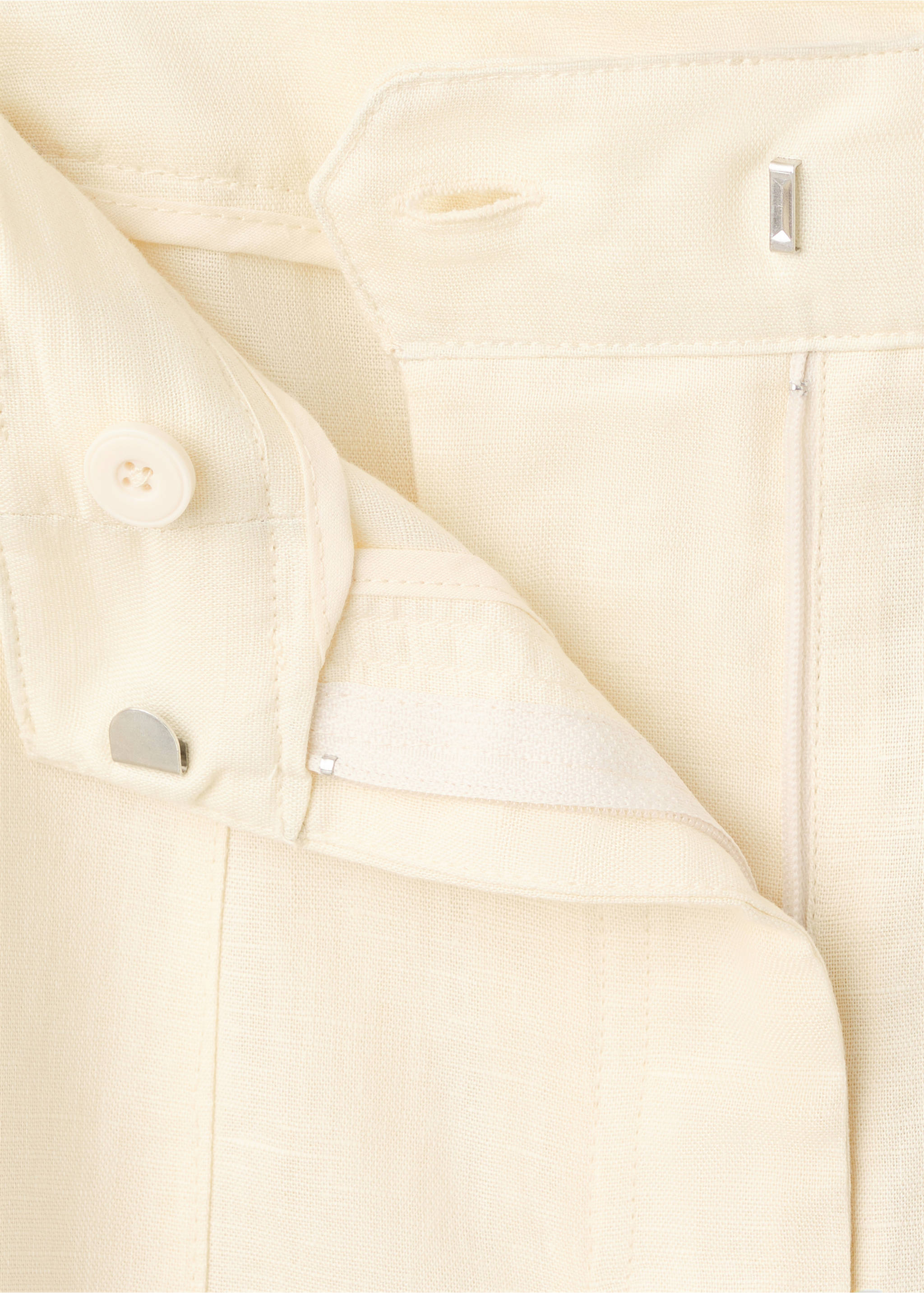 Linen balloon trousers - Detail van het artikel 8, Ecru. Ref: 37021368-00.