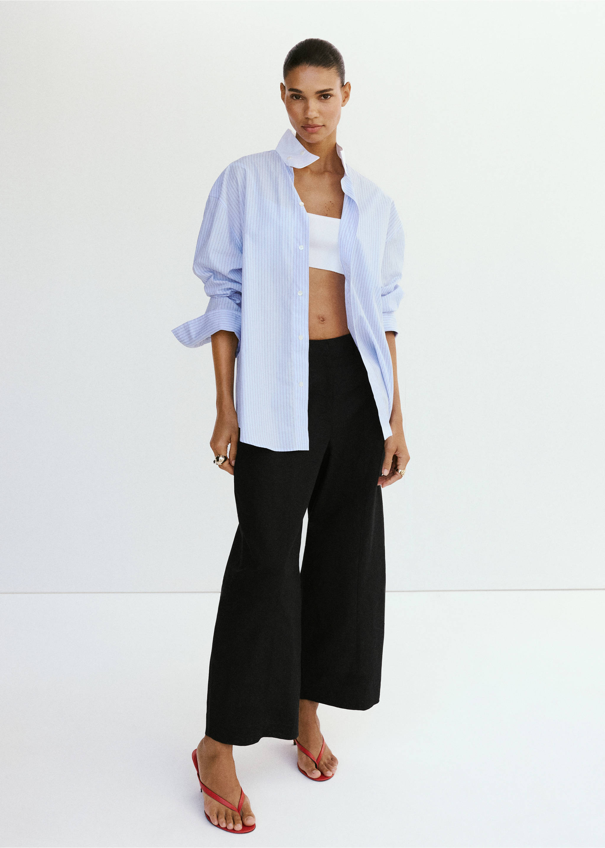 Pantalon balloon en lin - Détail de l'article 1, Noir. Ref: 37021368-00.