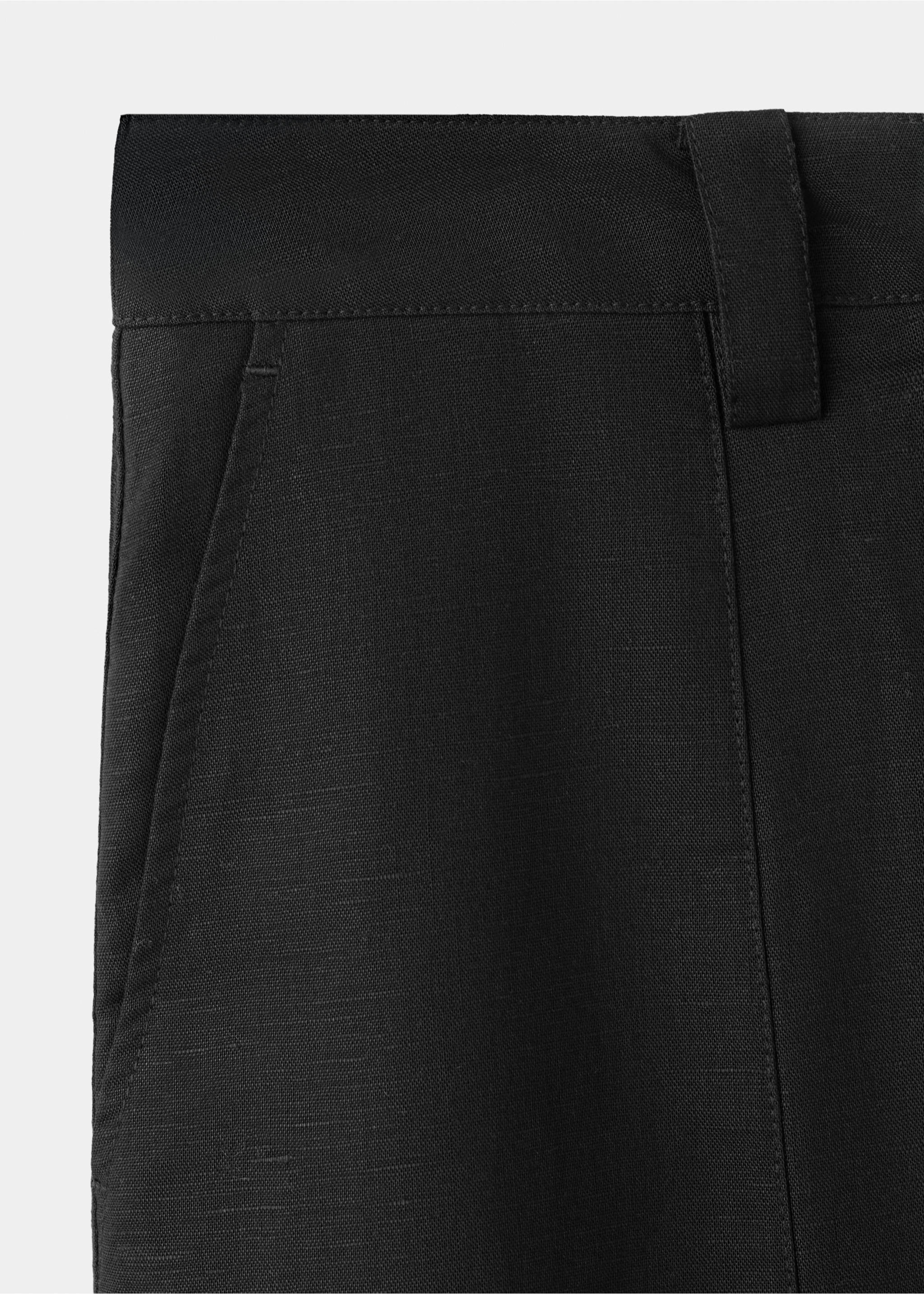 Linen balloon trousers - Detail van het artikel 0, Zwart. Ref: 37021368-00.