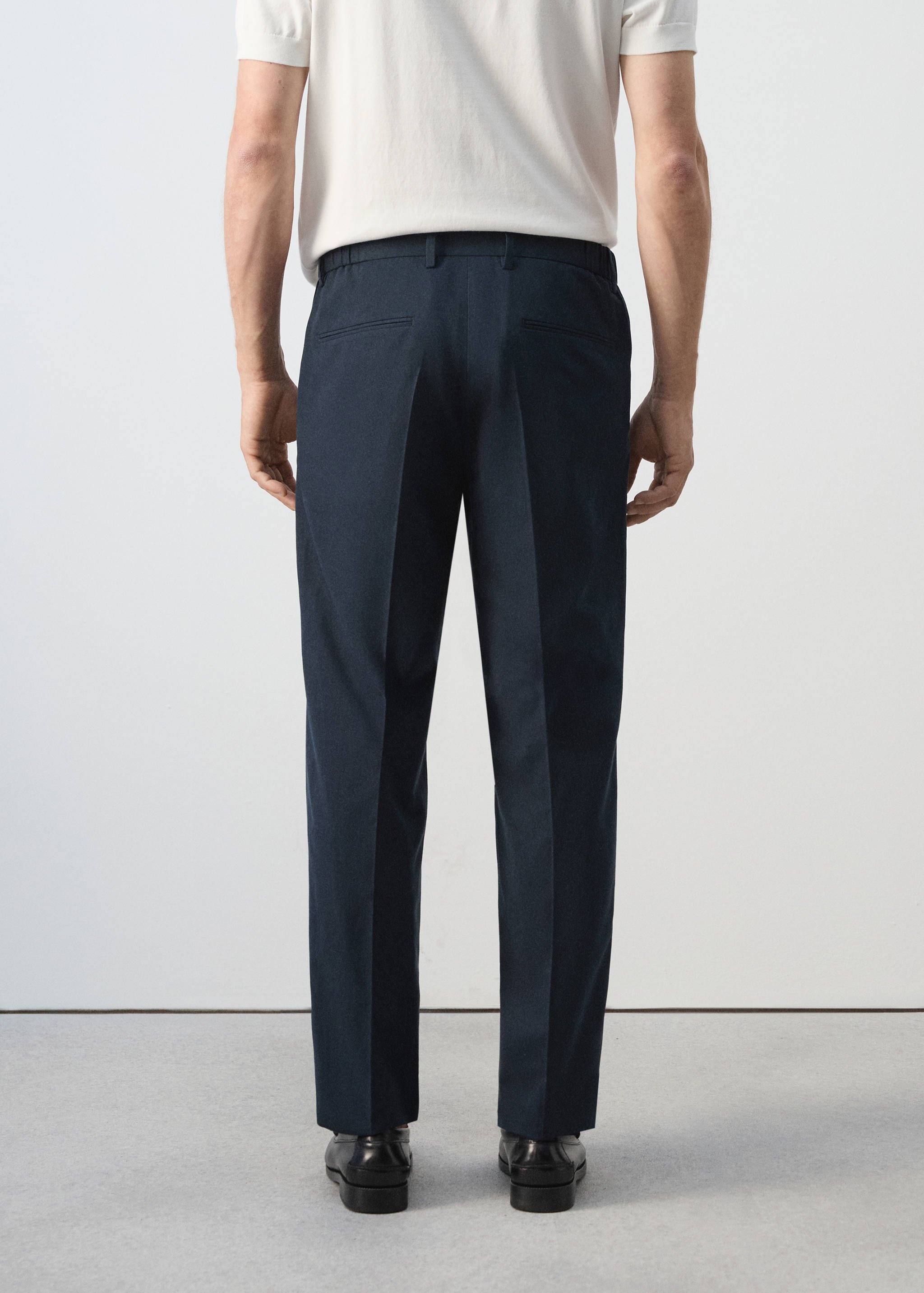 Slim fit linen lyocell blend trousers - Reverse of the article