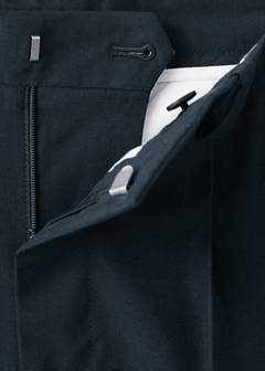 Slim fit linen lyocell blend trousers — Navy 9
