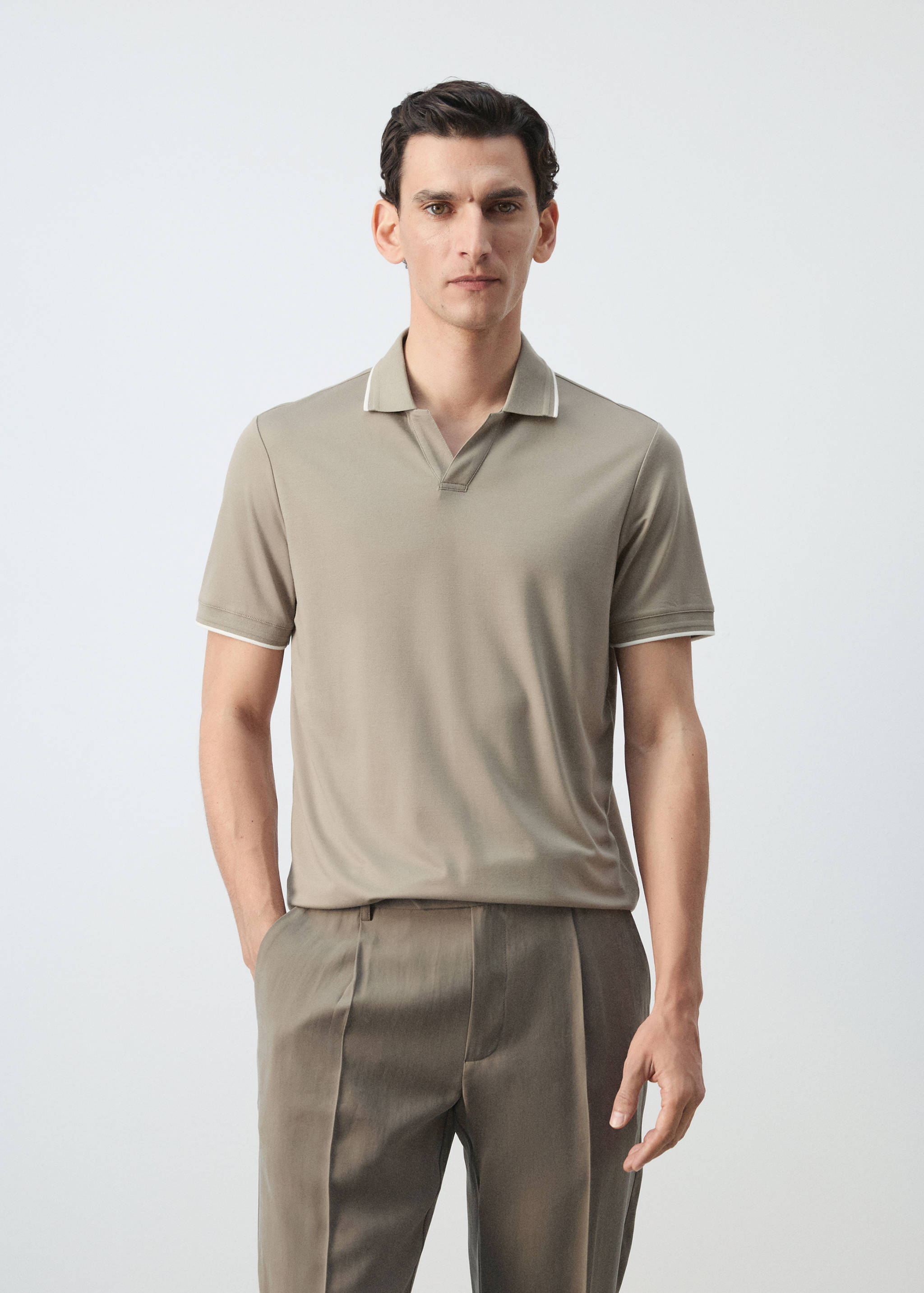 Plain cotton polo shirt - Medium plane