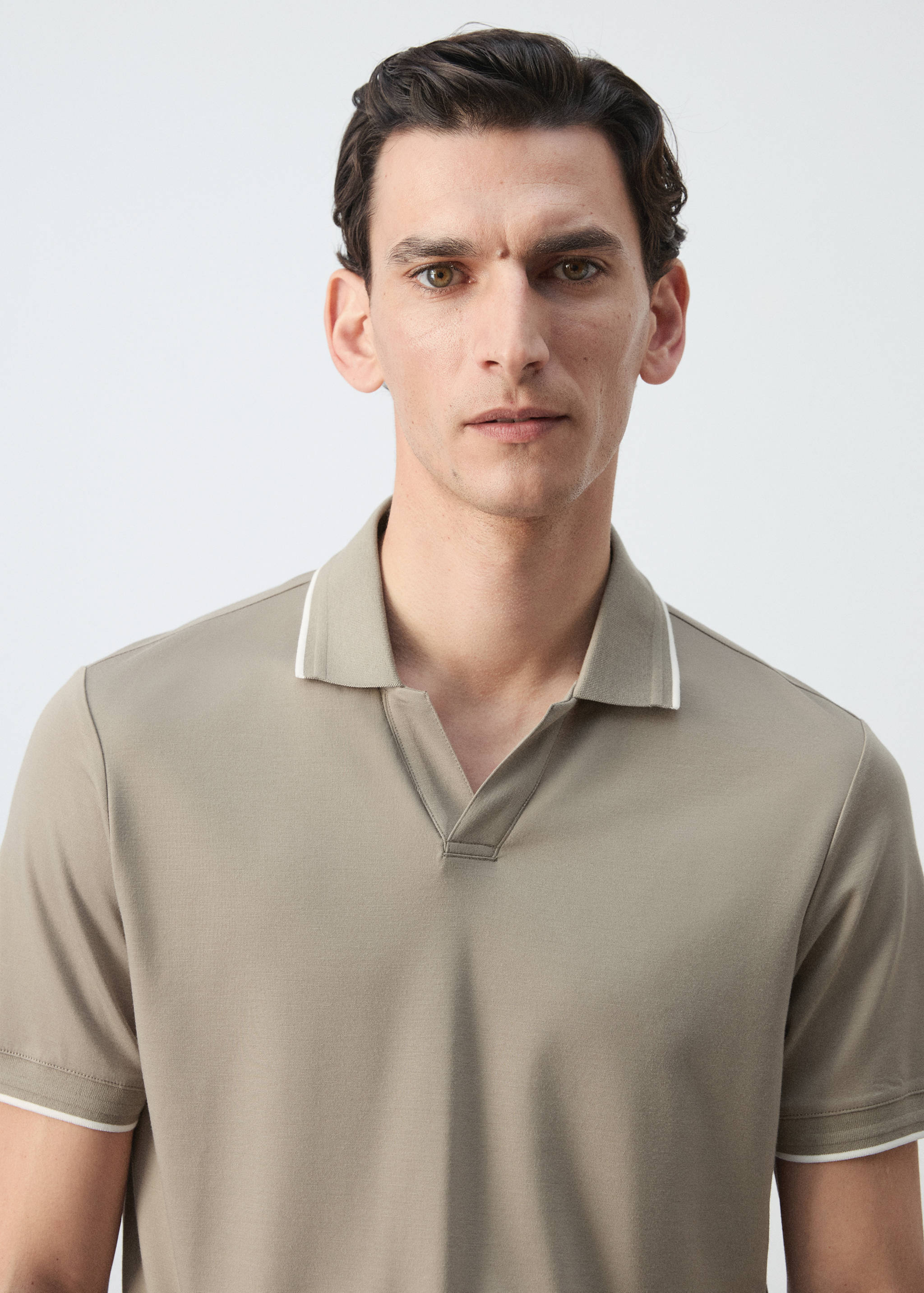 Plain cotton polo shirt - Details of the article 1