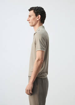 Plain polo with contrast details — Ivory White 5