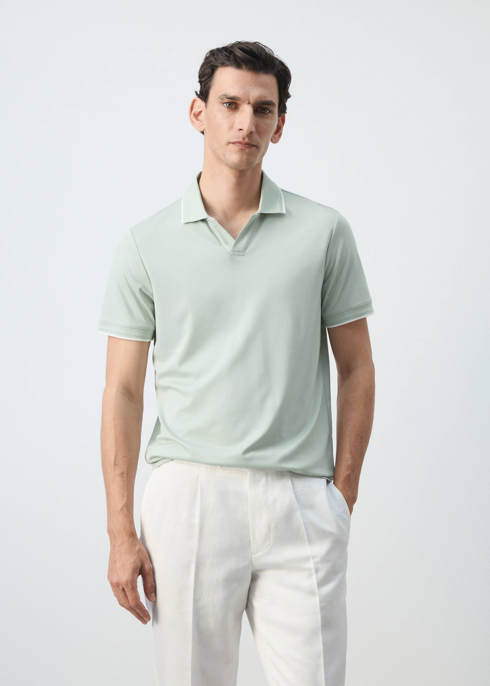 Plain cotton polo shirt - Medium plane