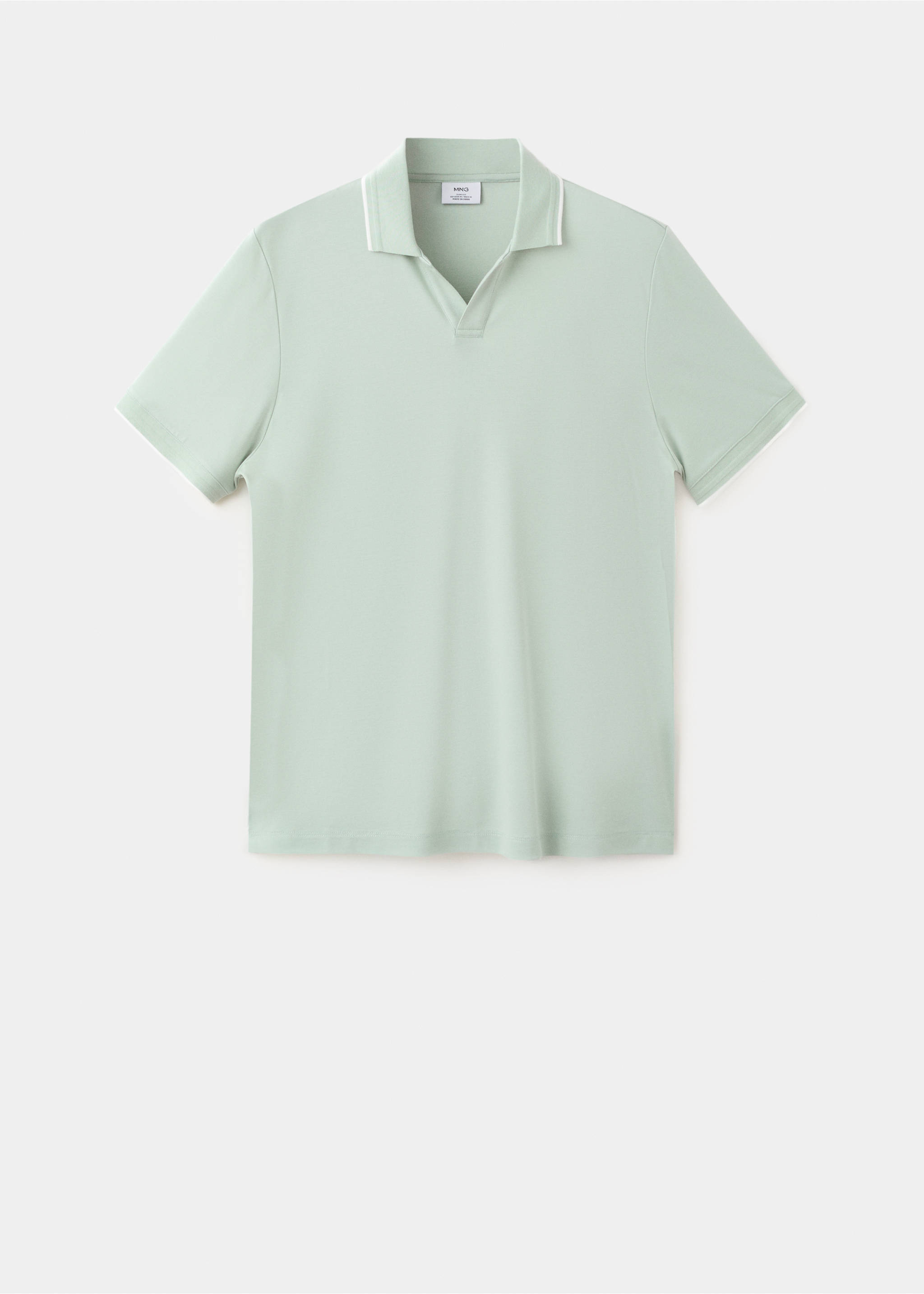 Plain cotton polo shirt - Article without model, Pastel Green. Ref: 37021370-00.