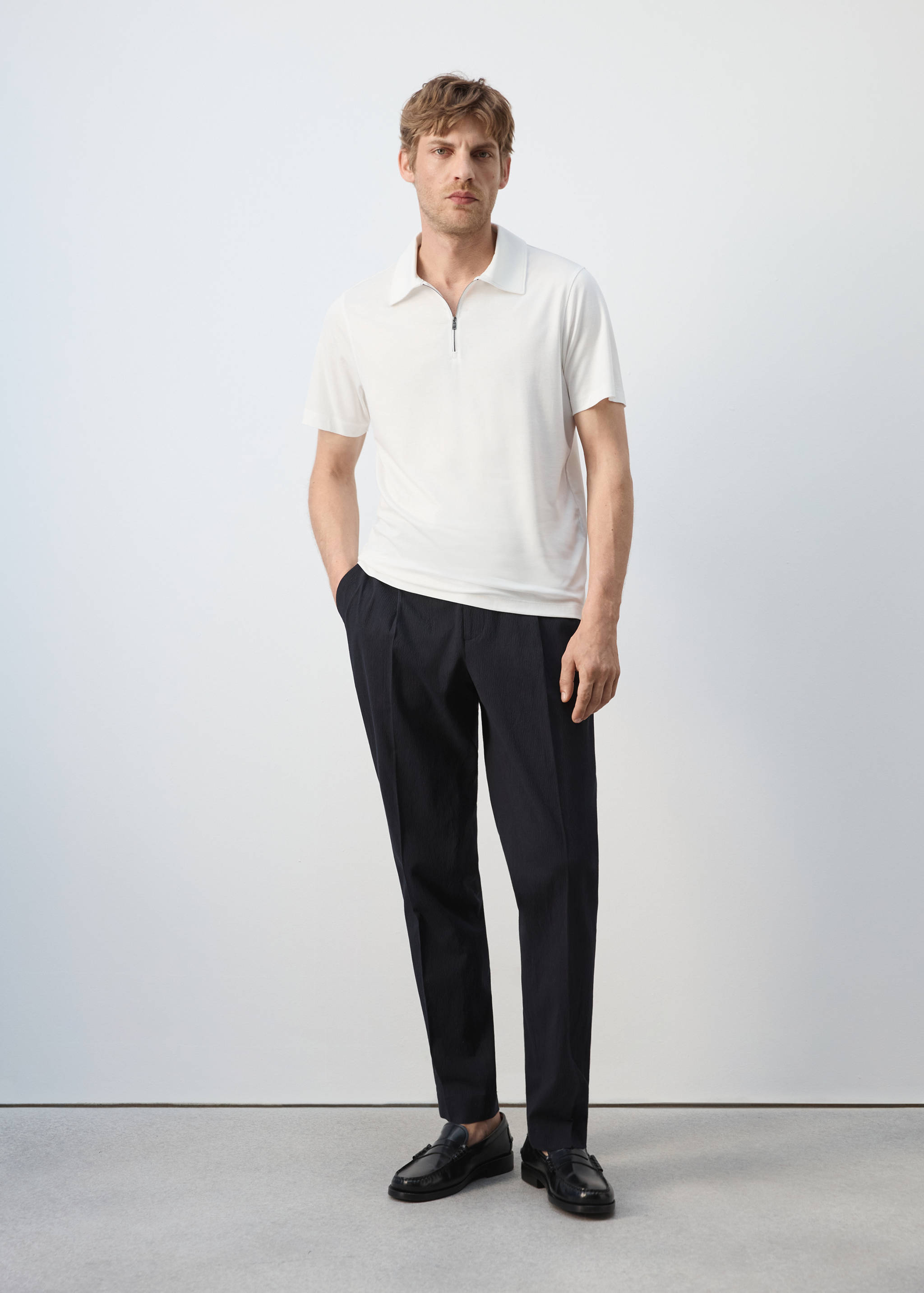 Regular-fit zip polo - General plane