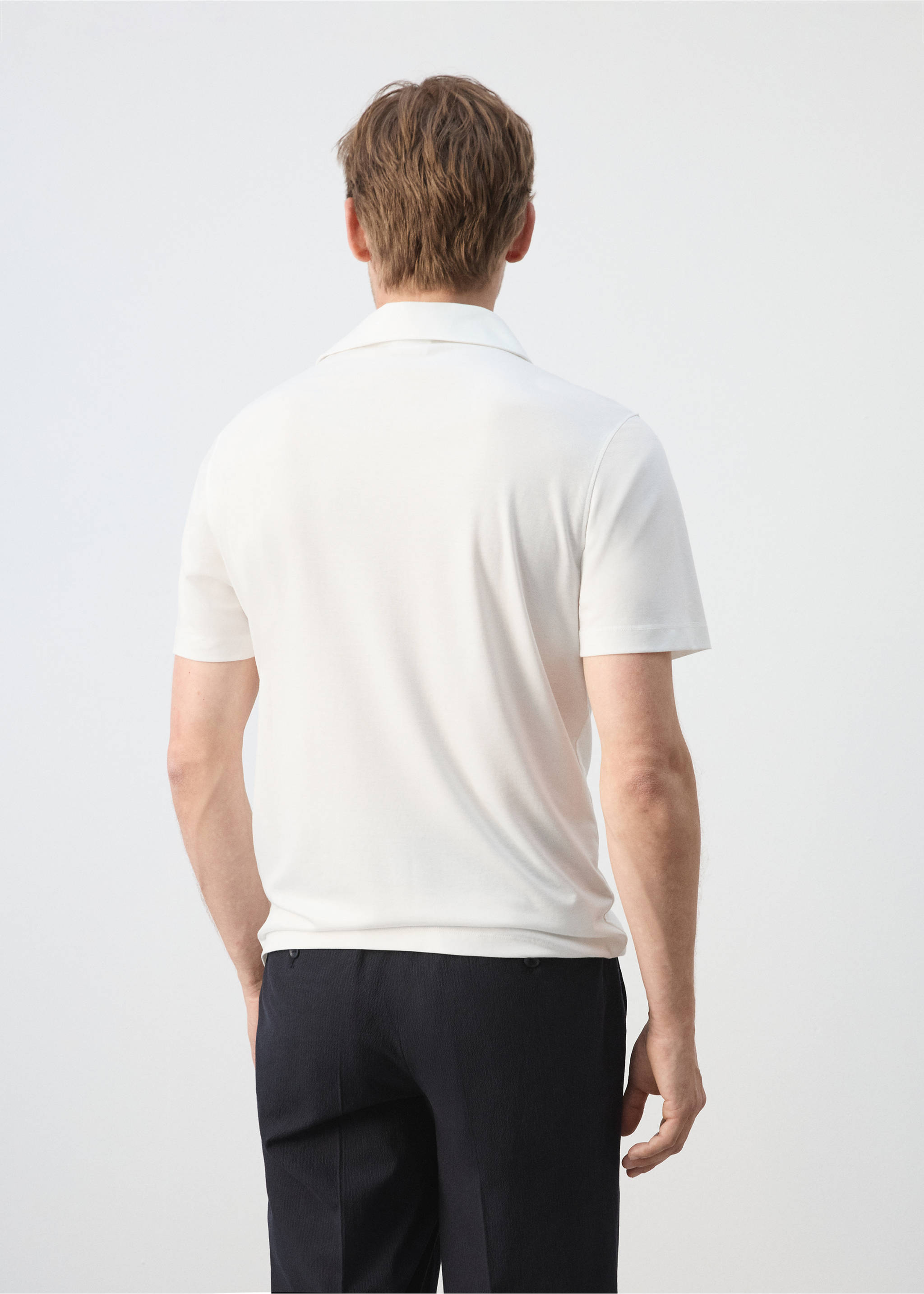Regular-fit zip polo - Reverse of the article, White. Ref: 37021371-00.